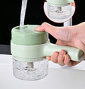 5 in 1 Handheld Hammer Electric Vegetable Cutter Set Mini Wireless Food Choppers Garlic Vegetable Chopper Slicer machine ( Random Color )