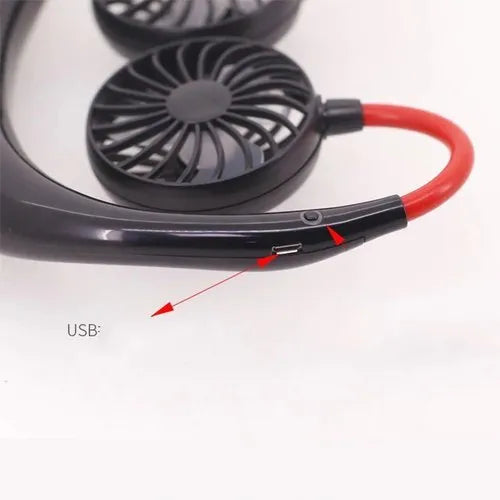 Mini Neck Fan | Usb Rechargeable Fan, 3 Mode , 7 Wings (Random Colors)