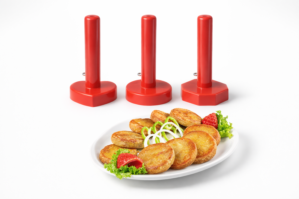 Kabab Maker Set of 3 Pcs (Heart, Round, Hexagon) (Random Color)