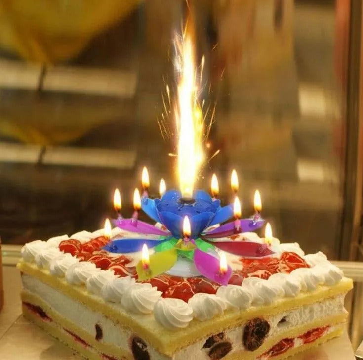 MUSICAL BIRTHDAY FLOWER CANDLE (RANDOM COLORS)