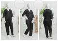 Women? Luxury Silk Satin Pajama Set with Elegant Lace Trim SKU  R-010  (Color Black Free Size)
