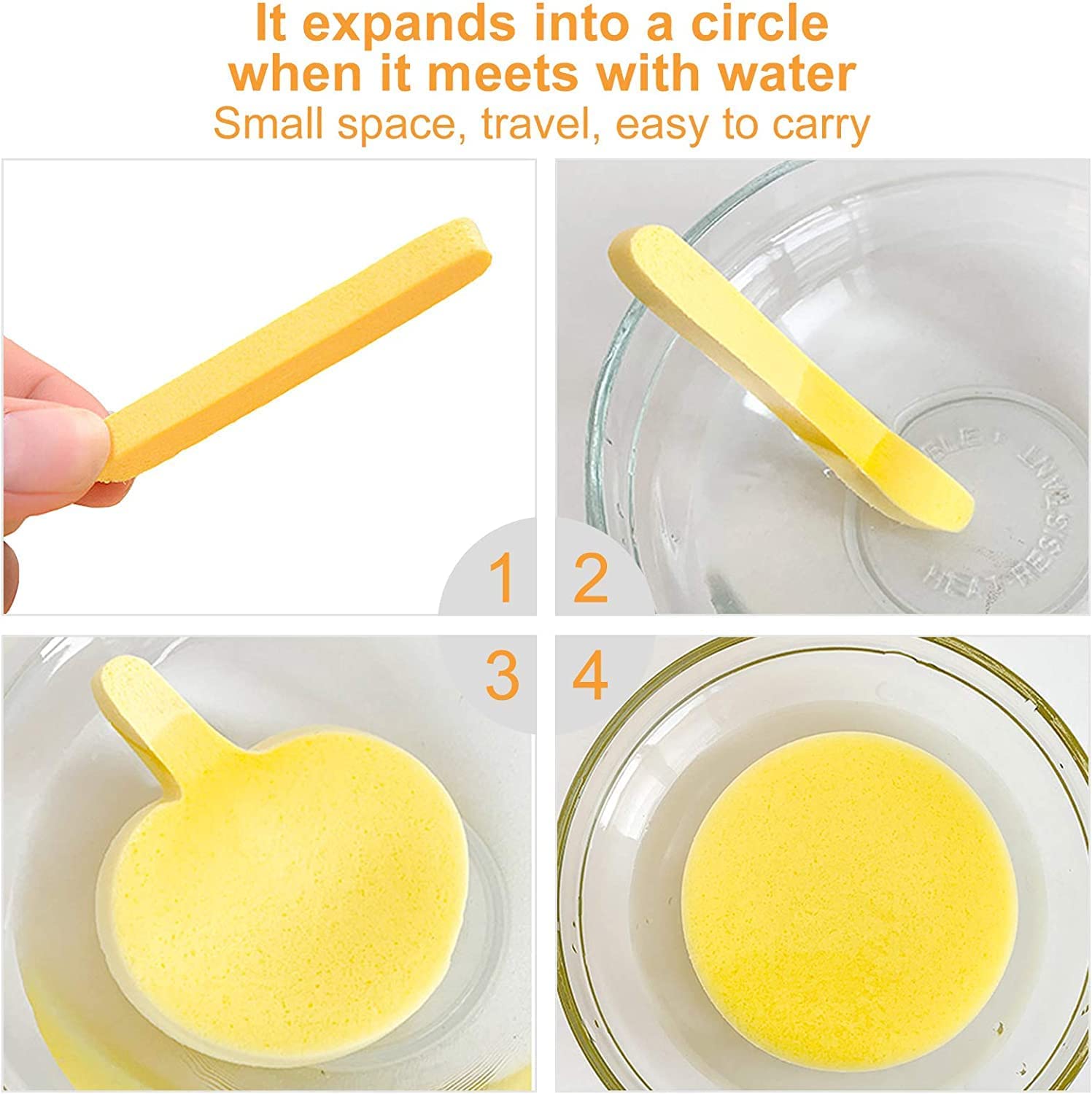 (12 Pcs)Compressed Facial Sponge Face Cleansing Sponge (random color)