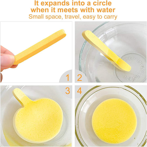 (12 Pcs)Compressed Facial Sponge Face Cleansing Sponge (random color)