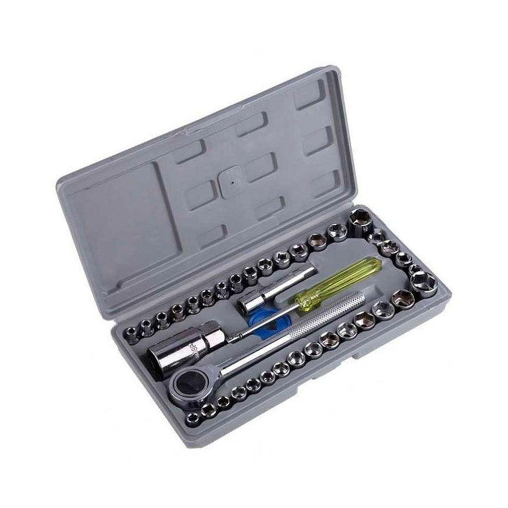 Aiwa 40 PCS Combination Socket Wrench Set �Complete Mechanical Tool Kit for Home, Garage & Automotive Repair