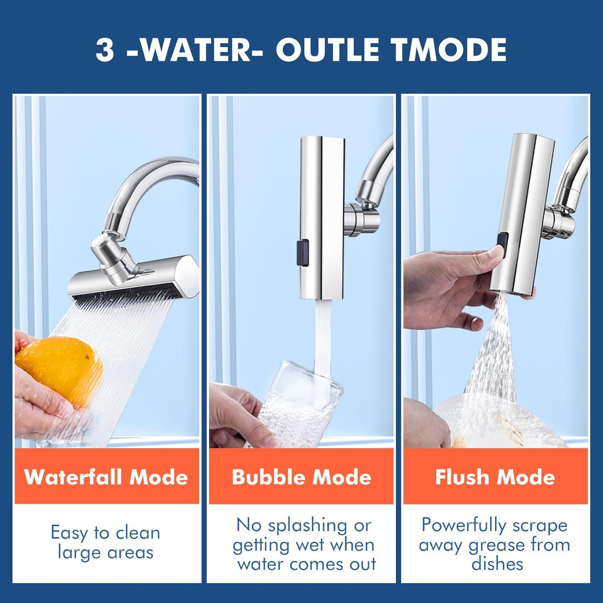 Multifunctional Kitchen Sink Waterfall Faucet Pressurized Shower – photo 3