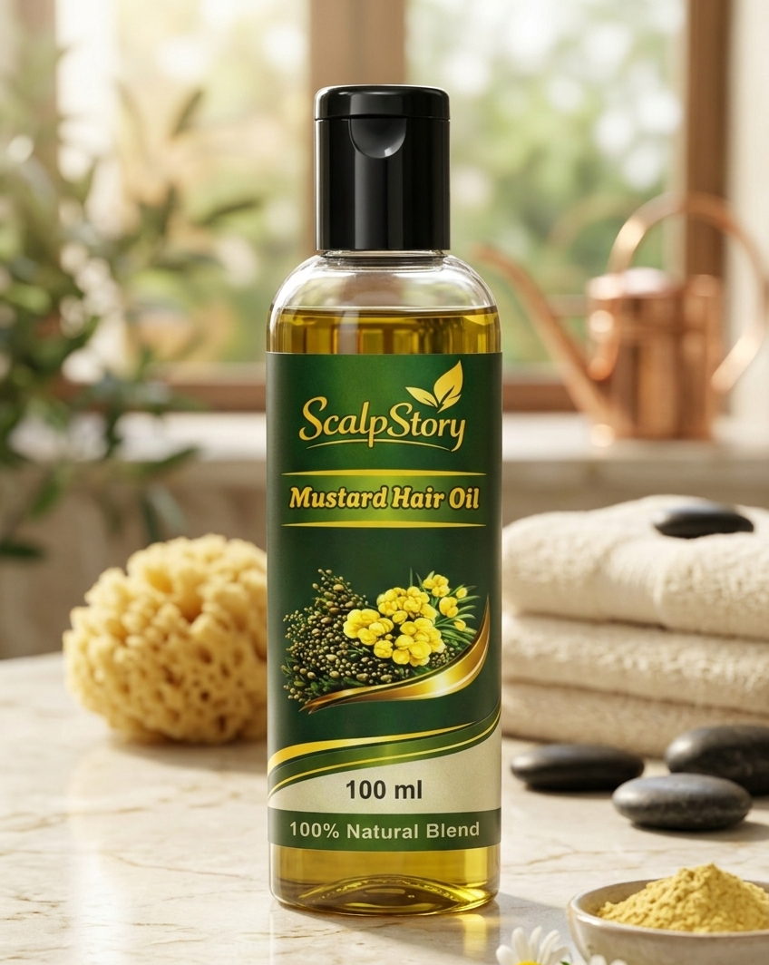 Mustard Hair Oil | Natural Nourishment | Strong, Thick & Shiny Hair | Hair Fall Control & Growth Support | 100Ml