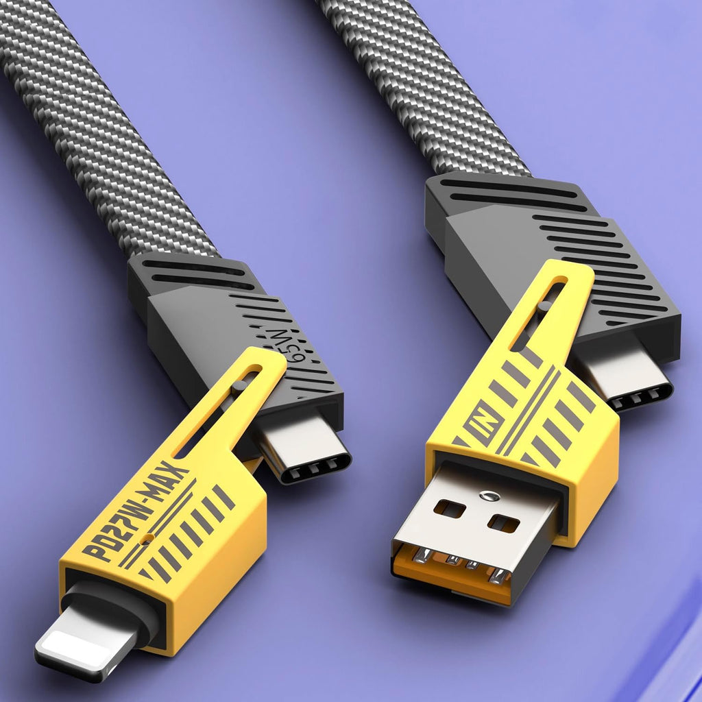 4-in-1 Multi USB Charging Cable �USB-C to USB-C, USB-C to Lightning, USB-A to USB-C, USB-A to Lightning | Fast PD Charger Cord for iPhone, iPad, Samsung, MacBook
