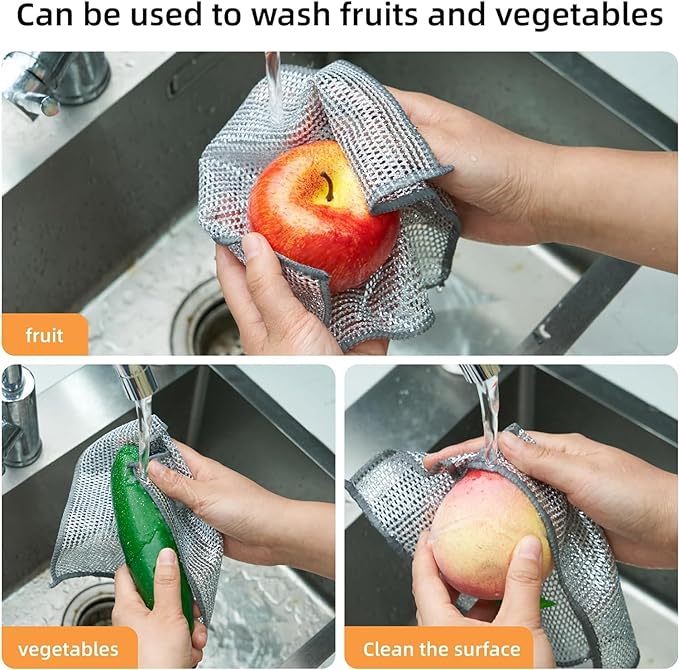 Dish washing Cleaning cloth | Wire Dish washing Rugs for Kitchen Dishes - pack 1