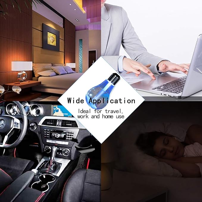 USB Air Humidifier | Bulb Humidifier Lamp Shape | Decorative Lights Diffuser, Purifier Atomizer With Colorful LED Night Light for Office Desk, Bedroom, Living Room, Home Decor