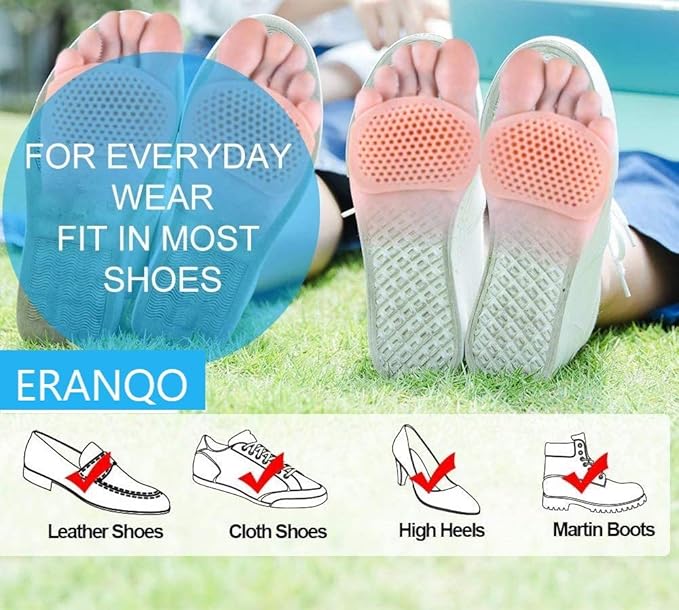 Silicone Gel Half Toe Heel Sleeve | Forefoot Insole Shoes Pain Relief Pads for Men and Women - Pack of 5