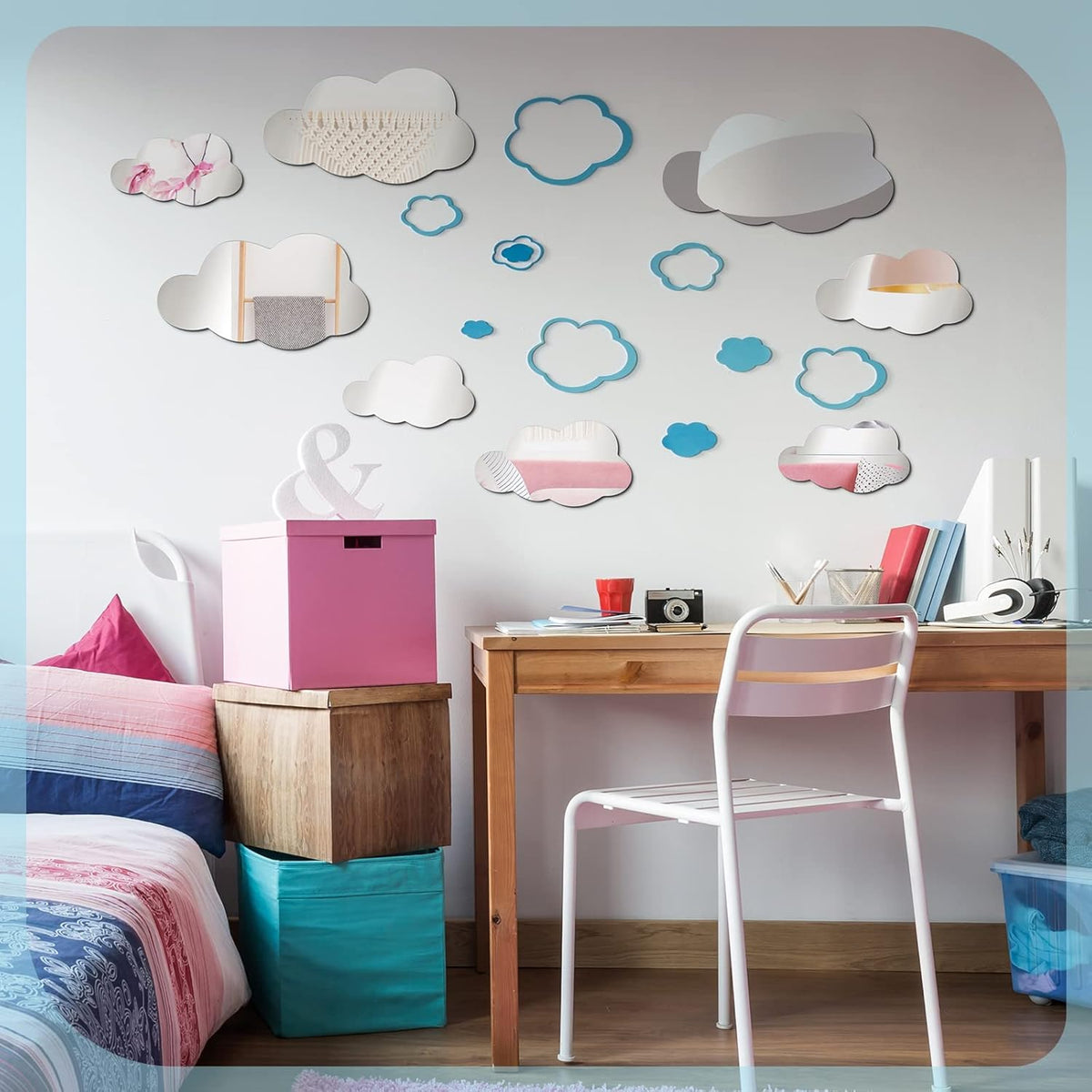 8 Pcs Acrylic Cloud Shape Mirror Wall – photo 2