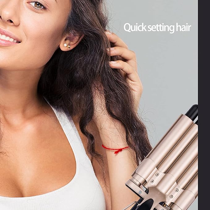 Hair Crimper, 5 Barrel Easy Curling Iron Wand 14 Levels Temperature Adjustable for Do Hairstyle for Girls for Curly Hair