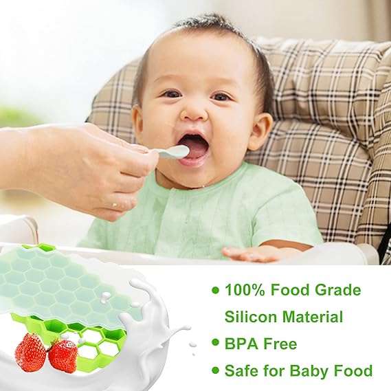 Silicone Ice Tray With Plastic Cover Cap | Push Pop Out Round Mini Ice Cube Trays - (1 PC) (random Color)