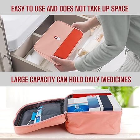 Empty Medicine Pills Storage Box Organizer | First Aid Kit Medicine Bag Portable Waterproof Outdoor Travel (Random color)