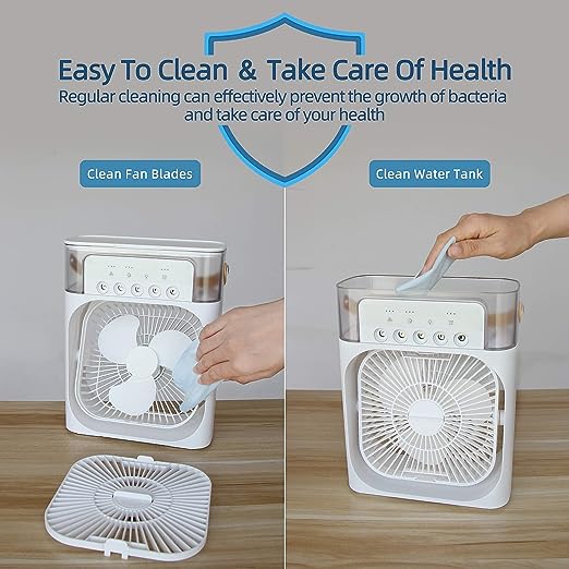 (10 inch big size ) 3 In 1 Air Humidifier Cooling Usb Fan Led Night Light Water Mist Fun Humidification Fan Spray Electric Fan ( random color)
