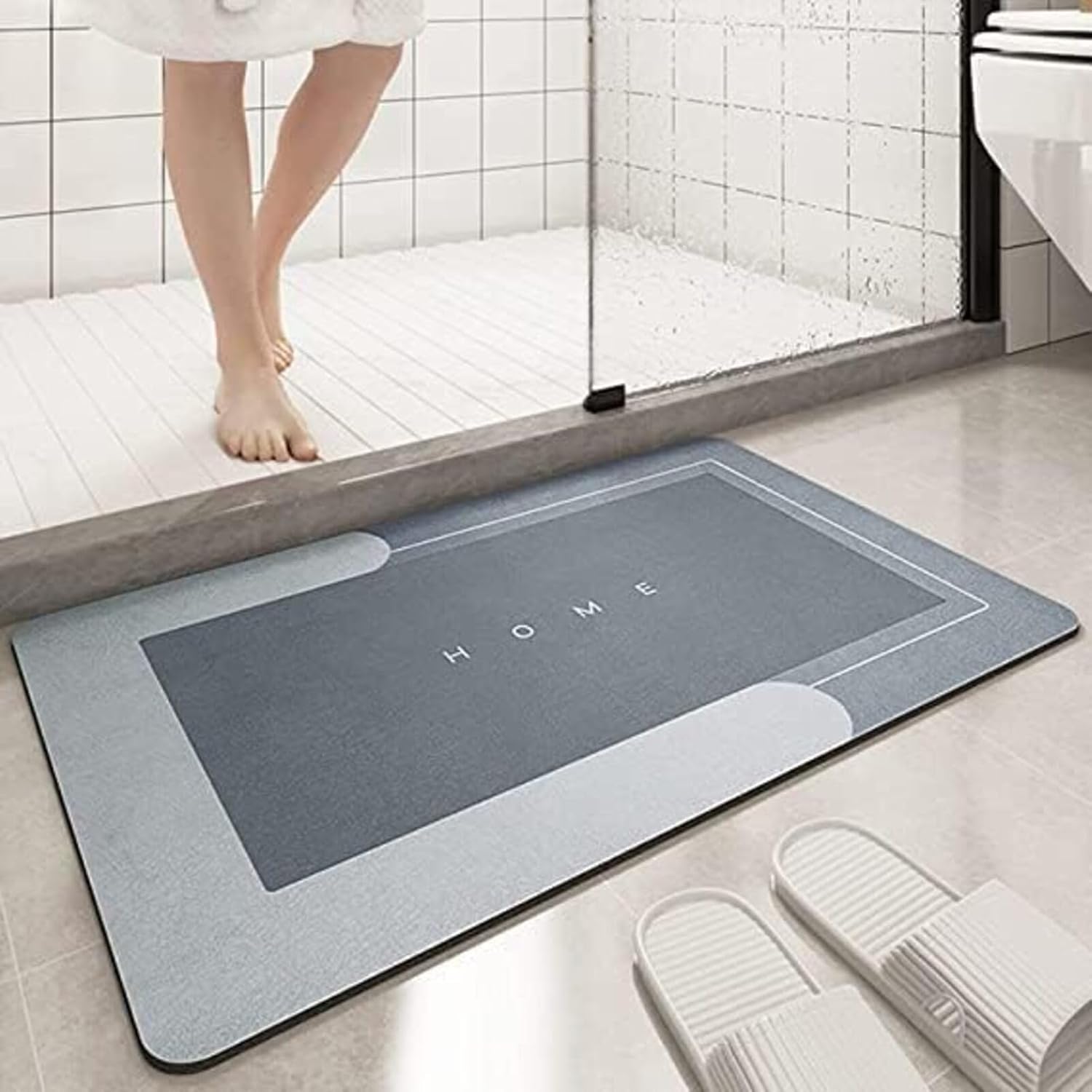 Super Absorbent, Quick-Drying Thin Bath Mat �Non-Slip, Stain-Resistant Bathroom Rug for Bathroom, Kitchen, Living Room �Easy to Clean - Door Mat, Anti-Slip Bath Mat Quick Drying Absorbent Mat for Home and Kitchen (Random Color)