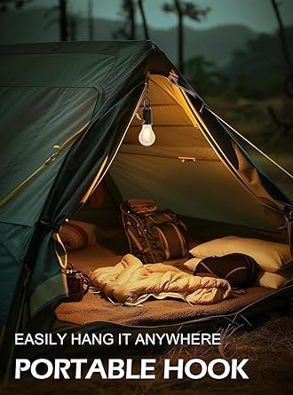 Rechargeable Portable LED Camping Lantern, Tent Lamp with Clip Hook, Essentials Tent Accessories Emergency Camping Lights for Backpacking Camping Hiking Fishing Hurricane Outage type -c charging-Rechargeable Led Light