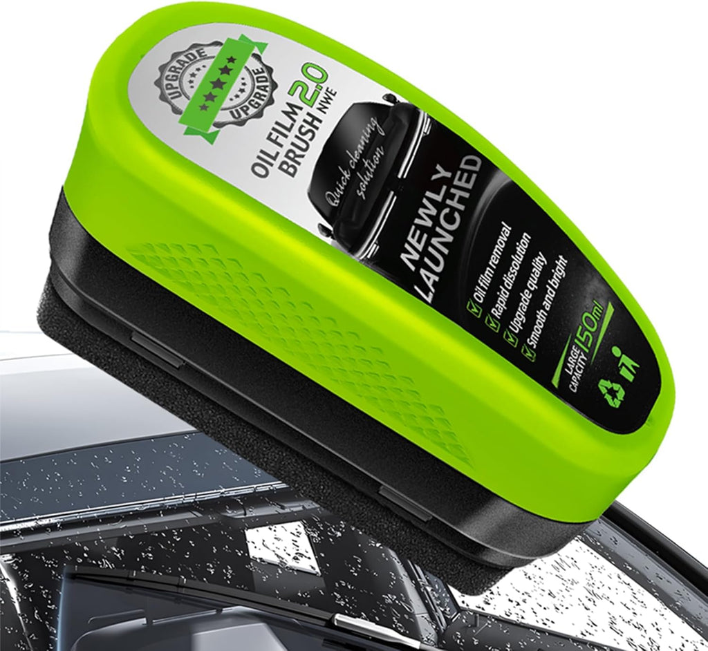 1Pc Oil Film Brush 2.0, Clear Vision Glass Cleaner, Clearview Shield Clear Vision Windshield Cleaner, Oil Film Cleaning Brush for Car Windows