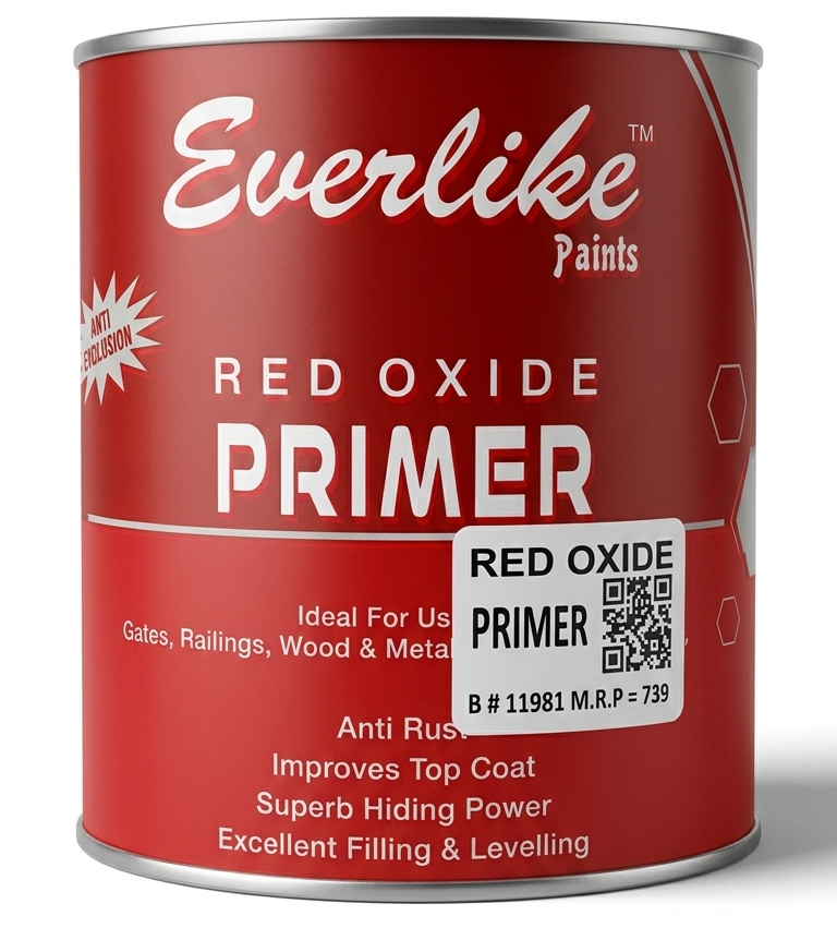 Everlike Red Oxide Primer 0.91 Liter �Anti Rust Metal & Wood Primer for Strong Base Coating