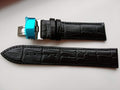 Ewatch Accessories Genuine Leather Watch Band Strap Fits 1853 Black Deployment Buckle-13 - 42