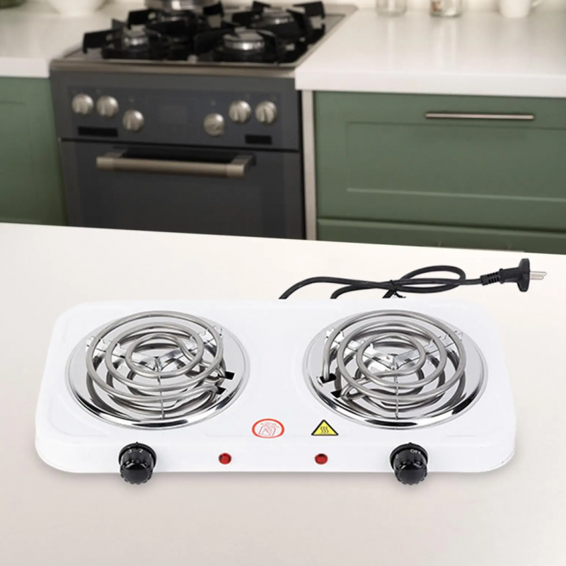 Double Electric Stove �2000 Watt Dual Hot Plate Cooker with Twin Coil Burners | Fast Heating, Energy-Efficient Electric Cooking Stove for Home, Hostels & Outdoor Use