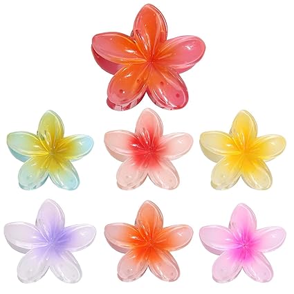1 Pc - Flower Hair Clip Colorful Hair Band For girls &amp; Women - Small, Yellow