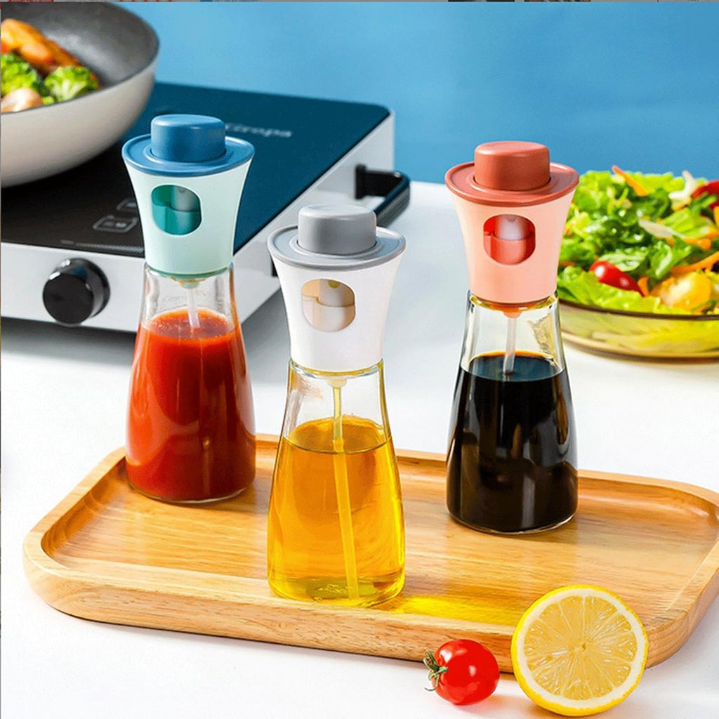 Oil Spray Dispenser / Oil Spray Bottle Pump for Cooking, BBQ, Baking, Frying, Salad (Random color) 170ml