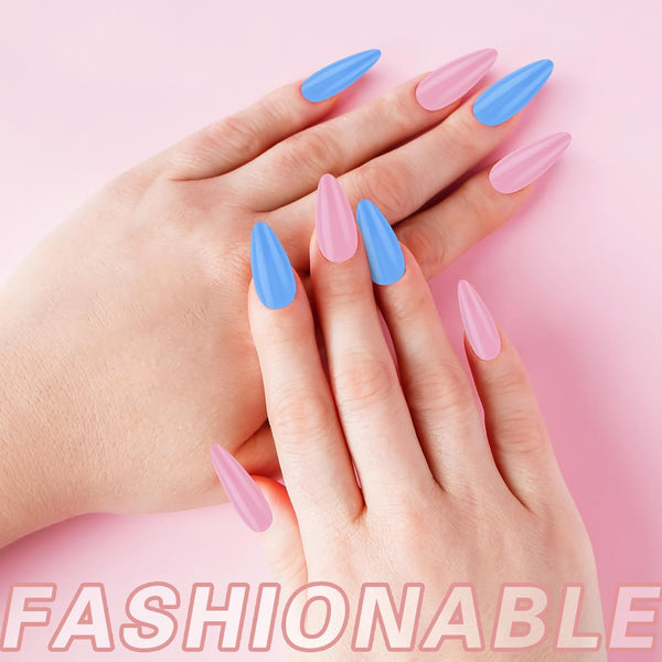 Artificial Nails Pack - 576 Nails with Glue &amp; Stickers