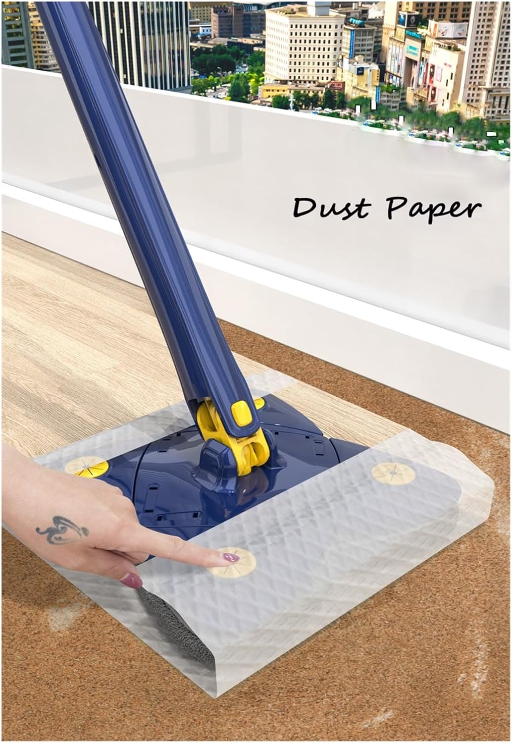 360? Rotatable 4 Leaf Clover Twist Water Auto Squeezes Mop Adjustable Corner Mop Self Squeezing Wringing Mop Multifunctional Rotating Mop For Floor Wall Window