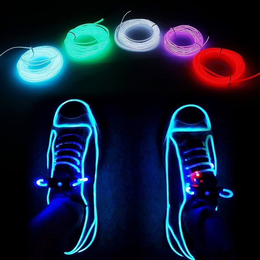 Glowing Wire led strip Atmosphere light for DIY Flexible AUTO interior Lamp Party Decoration Lights Neon Strips(Cell Operated) (Random Color)