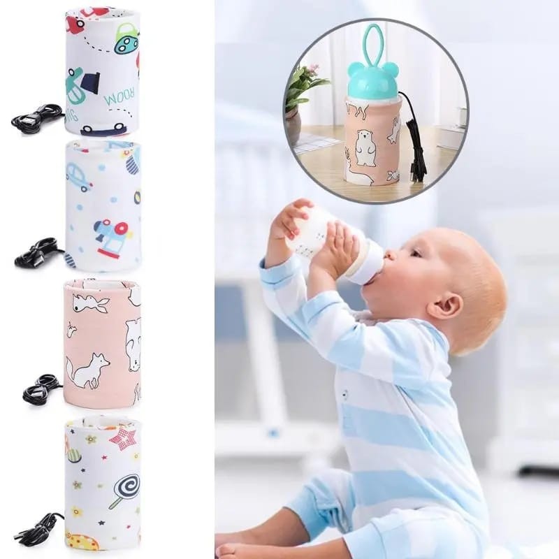 Portable USB Feeder Warmer Pouch | 42?C Constant Heating | Easy-to-Carry | Random Design