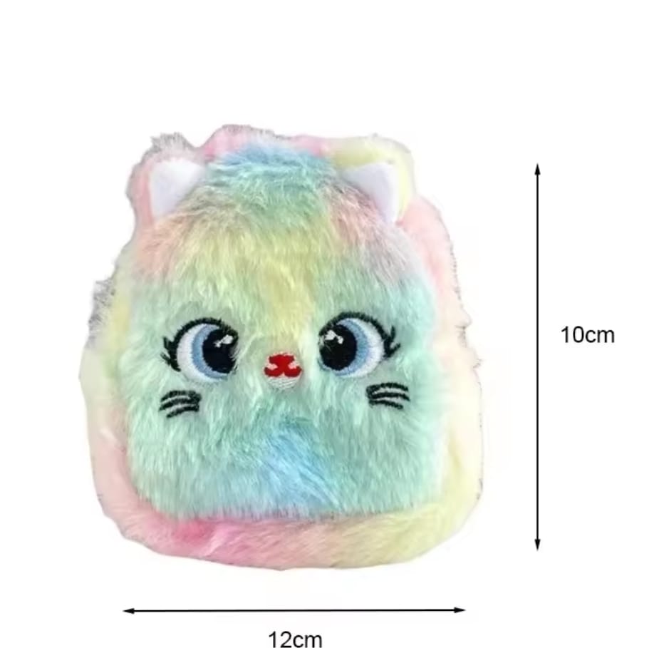 1pc Kawaii Rainbow Color Keyring Coin Purse for Girls �Cute and Portable Storage Accessory- Random Colour