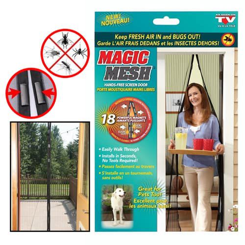 Premium Quality Mosquito Magic Mesh In Hard Box With 20pcs Double Tape Stickers And 12pcs Hocks For Easy Installation