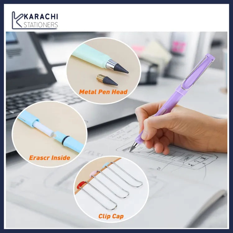 New Unlimited Technology Eternal Writing Pencil Inkless Magic Pen Pencil   (random color) MJ KS