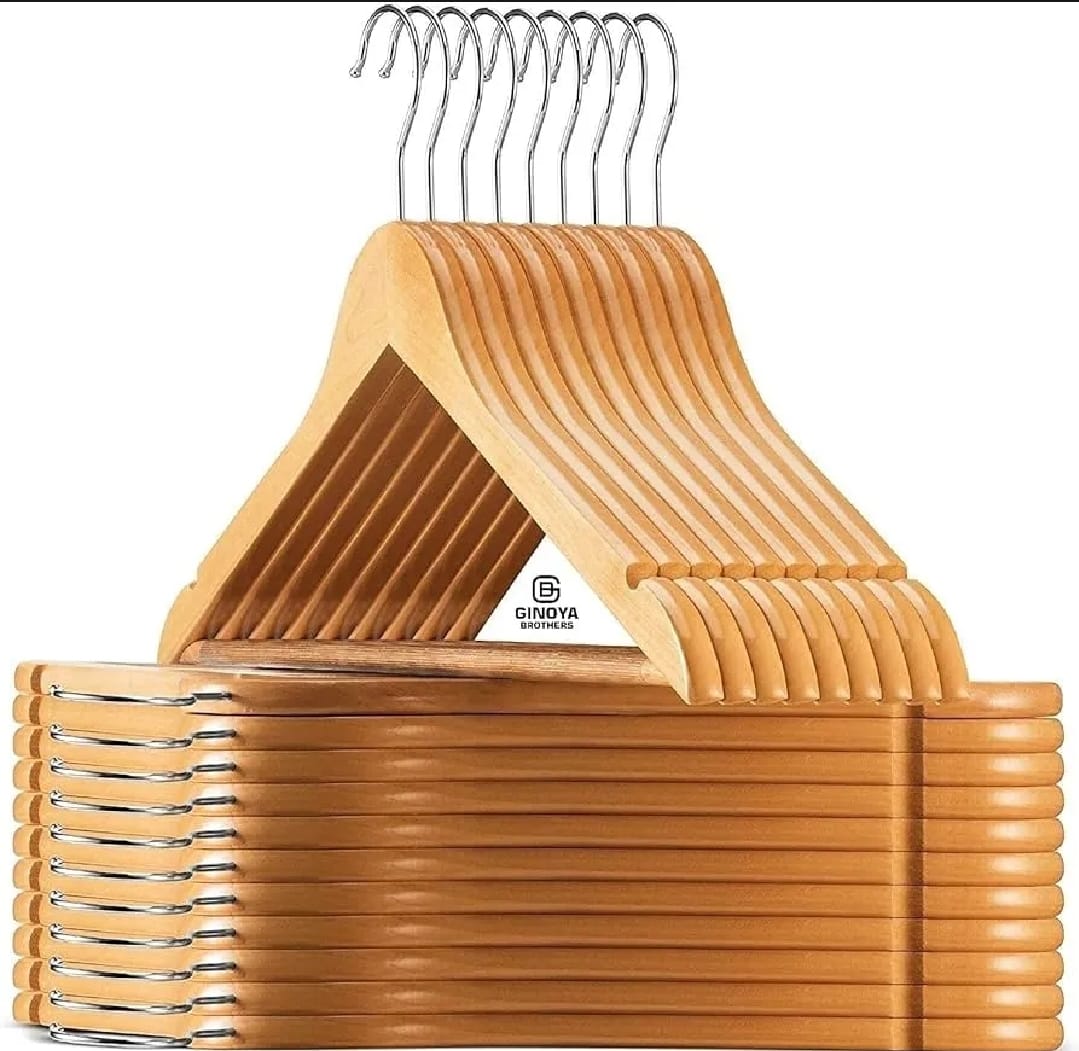 1Pc Premium Wooden Clothes Hangers Pack Non – photo 1