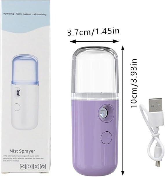 Portable Nano Facial Mist Sprayer �Hydrating Ionic Facial Steamer for Instant Skin Moisture, Glow & Refreshing Mist | USB Rechargeable