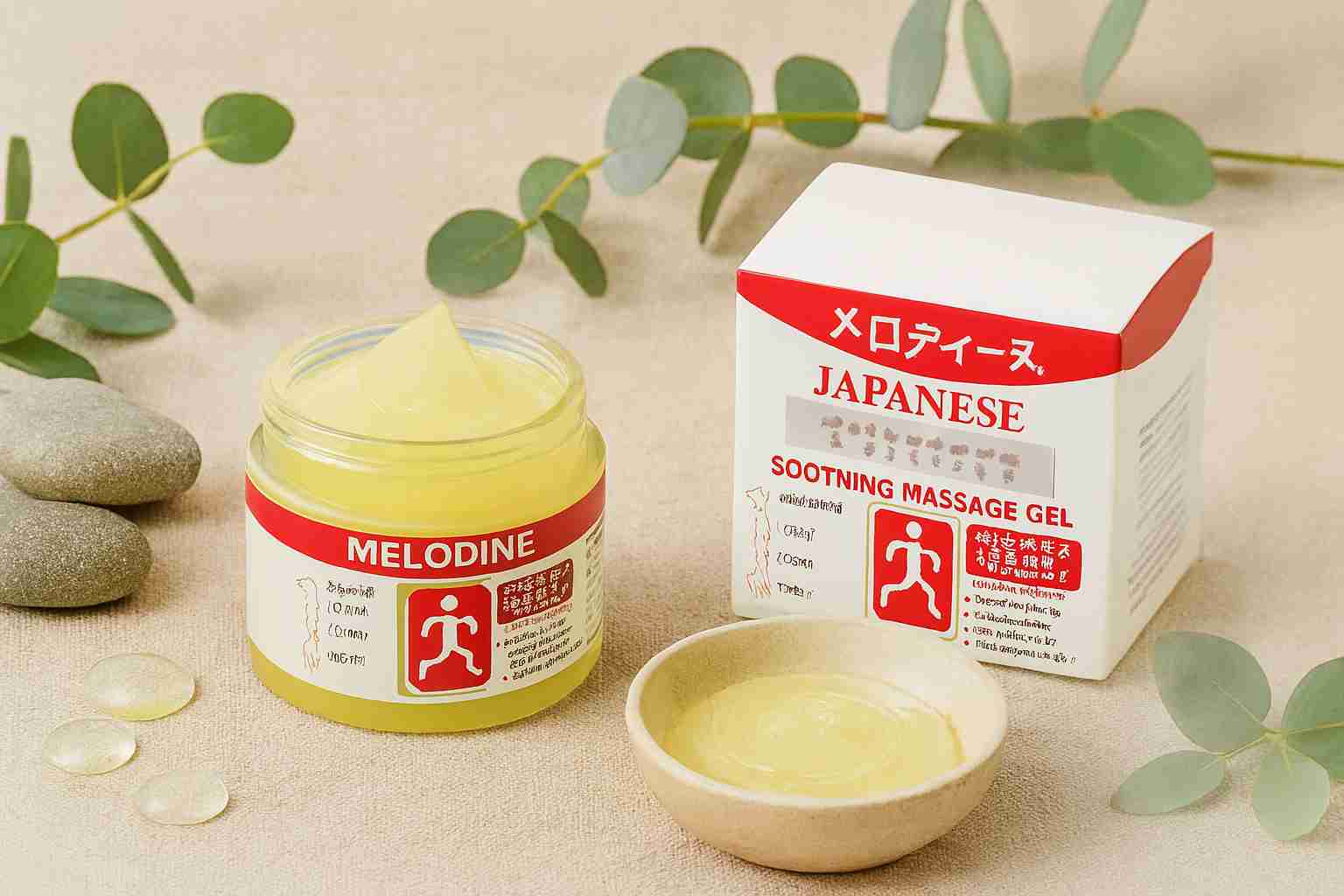 MELODINE Japanese Soothing Massage Gel �Muscle & Joint Pain Relief Cream For Shoulder, Neck, Back & Knee �Fast-Absorbing Herbal Formula