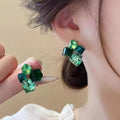 PJX-121 Crystal Sparkling Korean Earrings �Elegant Shine, Premium Style & Stunning Feminine Charm red