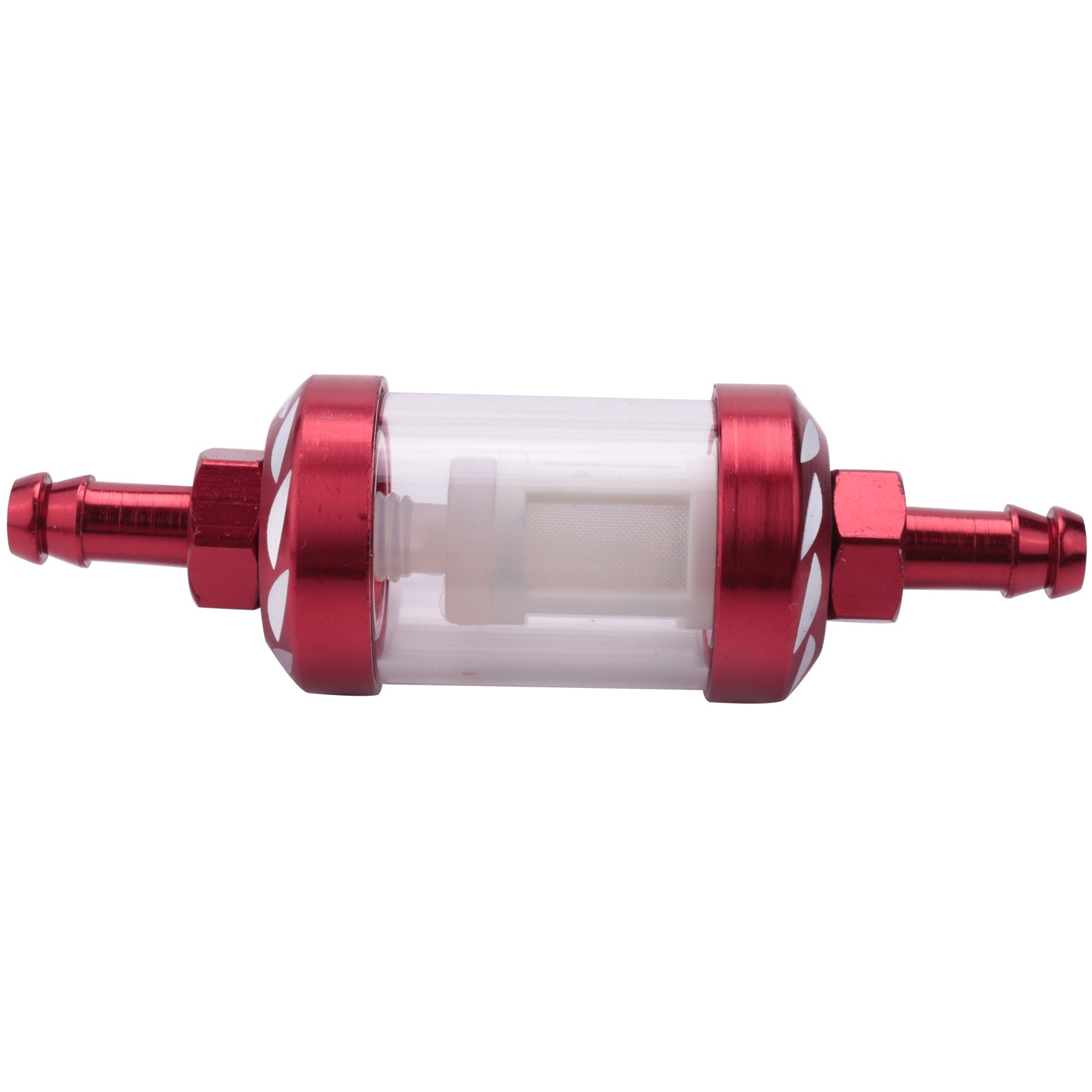 Universal Aluminum Glass Motorcycle Oil Filter �Transparent Reusable Inline Oil Filter for Motorbikes (Random Color)