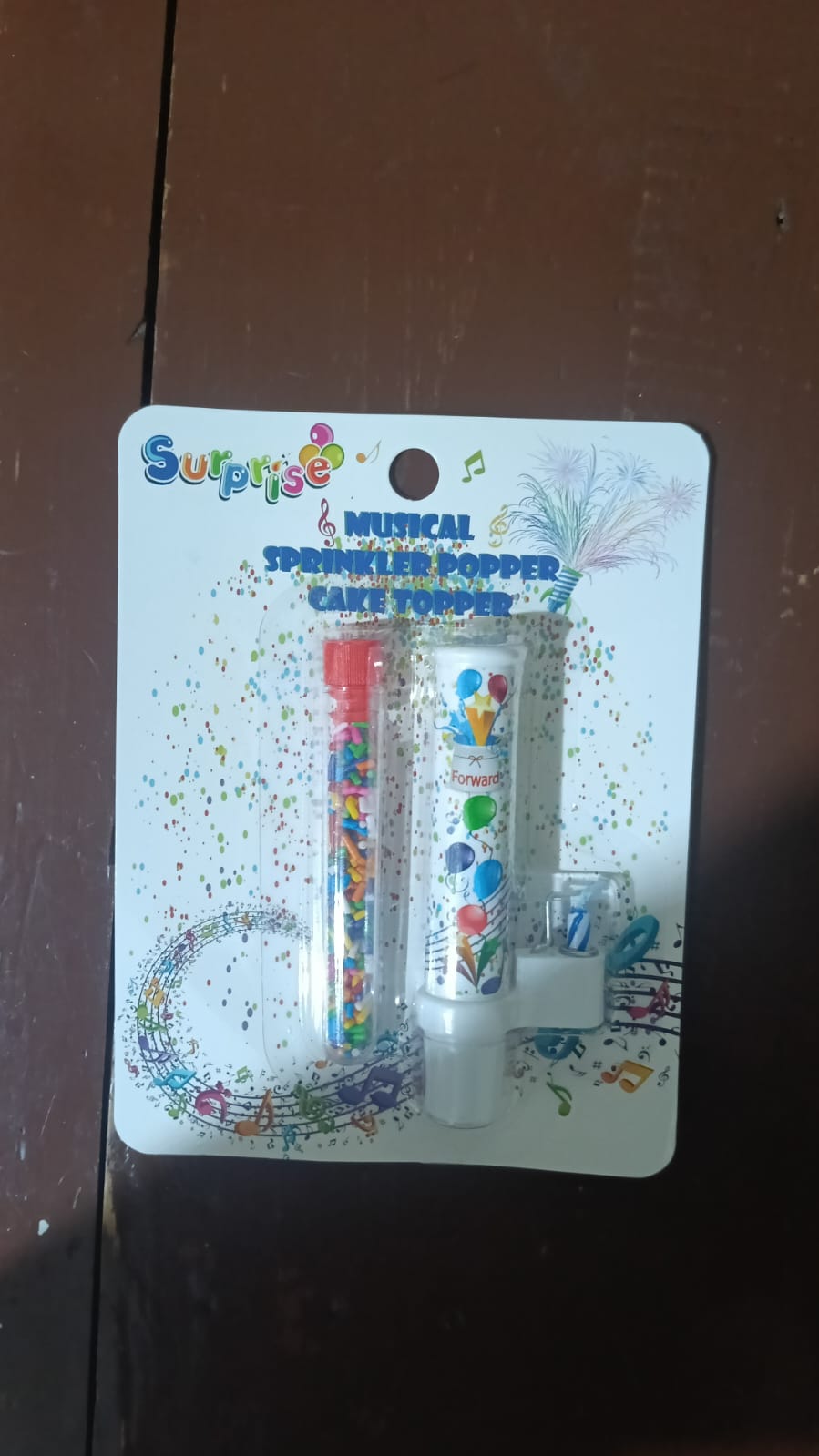 Musical Sprinkle Popper Cake Topper �Surprise Party Decoration
