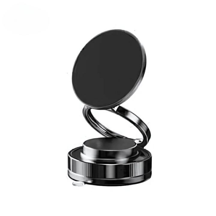 360? Folding Magnetic Phone Holder with Vacuum Suction | Strong Dashboard & Windshield Car Mount | Adjustable Mobile & Desk Stand