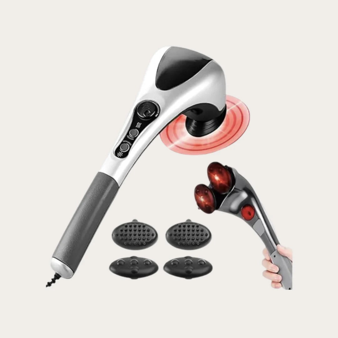 Blue Idea Full Body Handheld Double Head Massager With Infrared Heat Technology For Muscle Relief Relaxation And Circulation