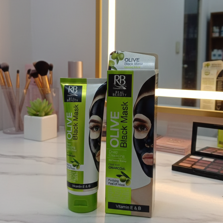 RB Cosmetics Real Beauty Olive & Charcoal Black Peel-Off Mask | Deep Cleansing & Purifying Care | Original