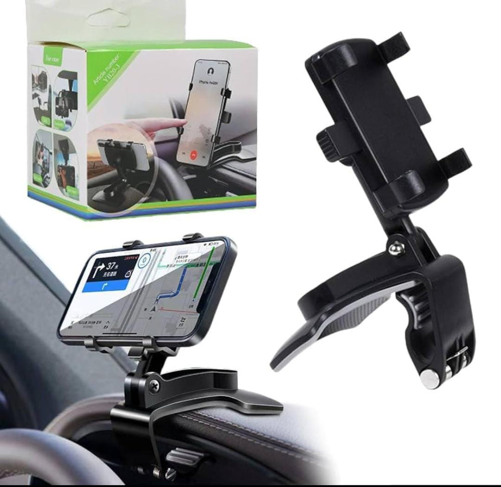 Dashboard Car Phone Holder ABS �360? Rotatable Mobile Phone Sun Visor & Rear View Mirror Mount Support for Smartphones
