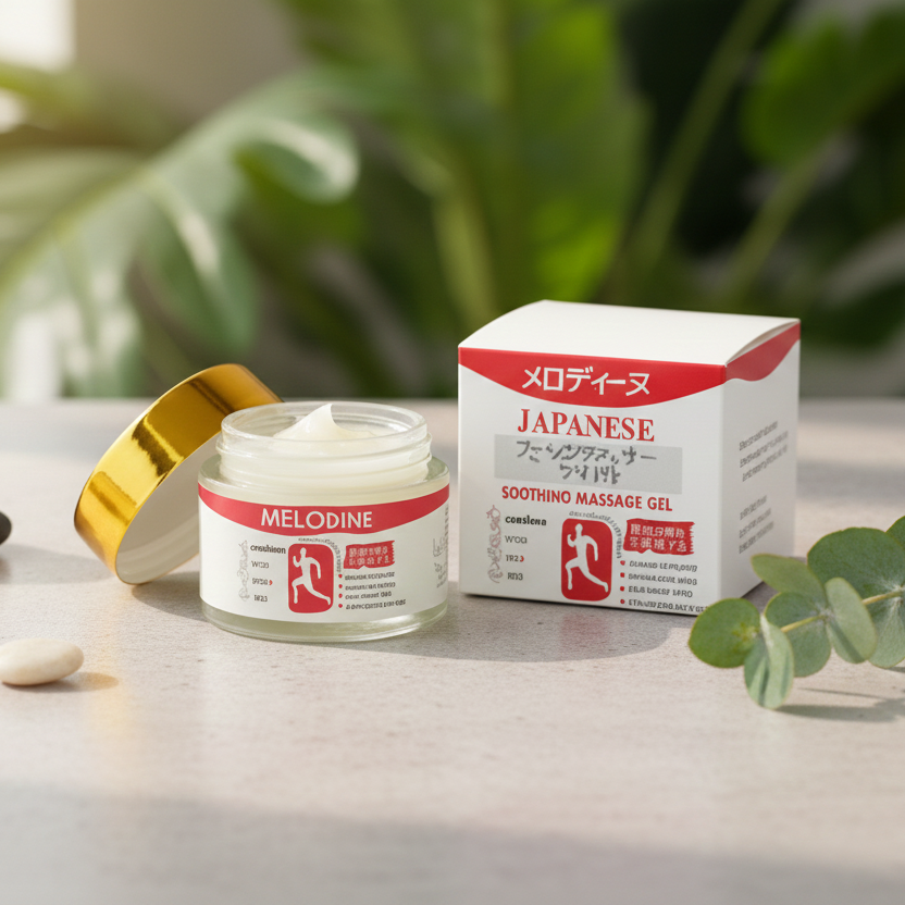 Melodine Japanese Soothing Massage Gel Muscle And Joint Pain Relief Cream For Shoulder Neck Back And Knee Fast Absorbing Herbal Formula - 65Gram