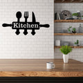 Stylish Kitchen Wall Decor Sign �Modern Utensil Design Wall Art for Dining & Cooking Space (5x12 inches)