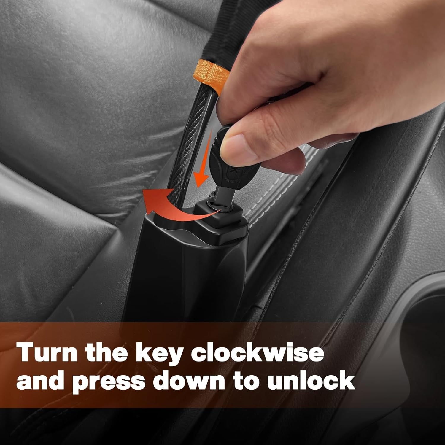 Car Steering Lock with Seat Belt Buckles Anti Theft Protection Device with three keys