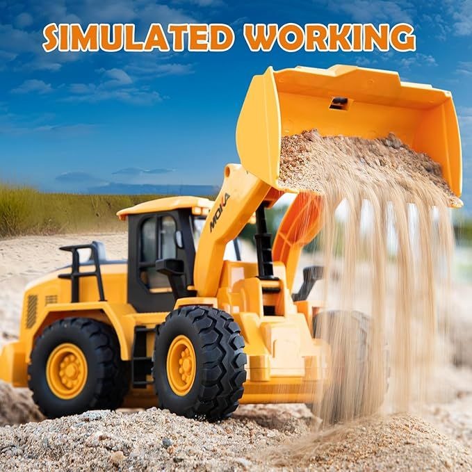The Perseids Remote Control Bulldozer �1/16 Scale 11 Channel Heavy RC Construction Toy with Lights & Sound, Yellow