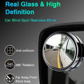 2pcs Round Blind Spot Mirrors �Wide-Angle Lens for Enhanced Rear and Side View Visibility �Convex Mirror for Cars, SUVs, and Trucks �Universal Fit Safety Accessory - Glass Material