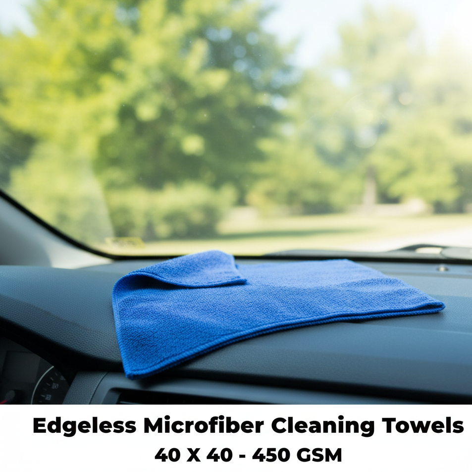 Edgeless Microfiber Cleaning Towels | 40?40 cm | 450 GSM | Ultra Soft & Durable ( Random Colour)
